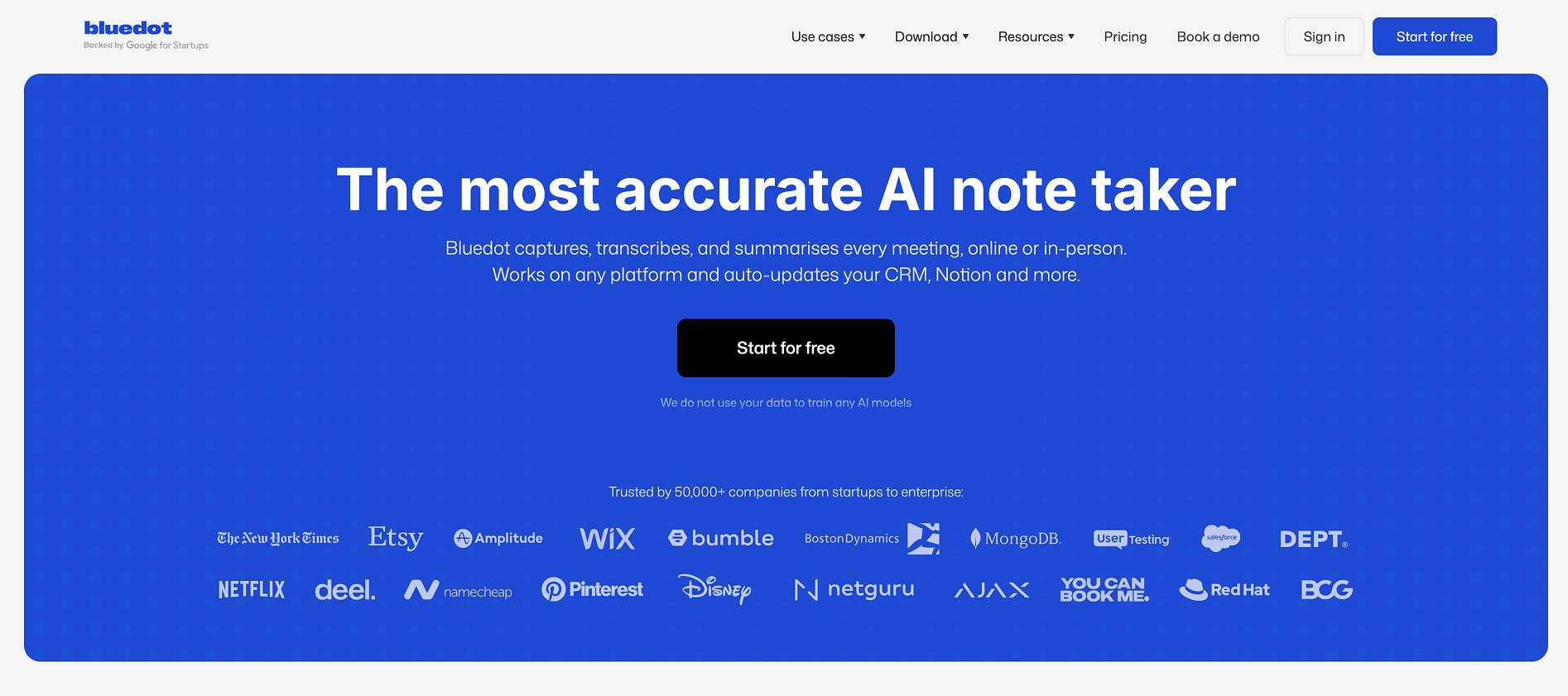 Bluedot product interface screenshot